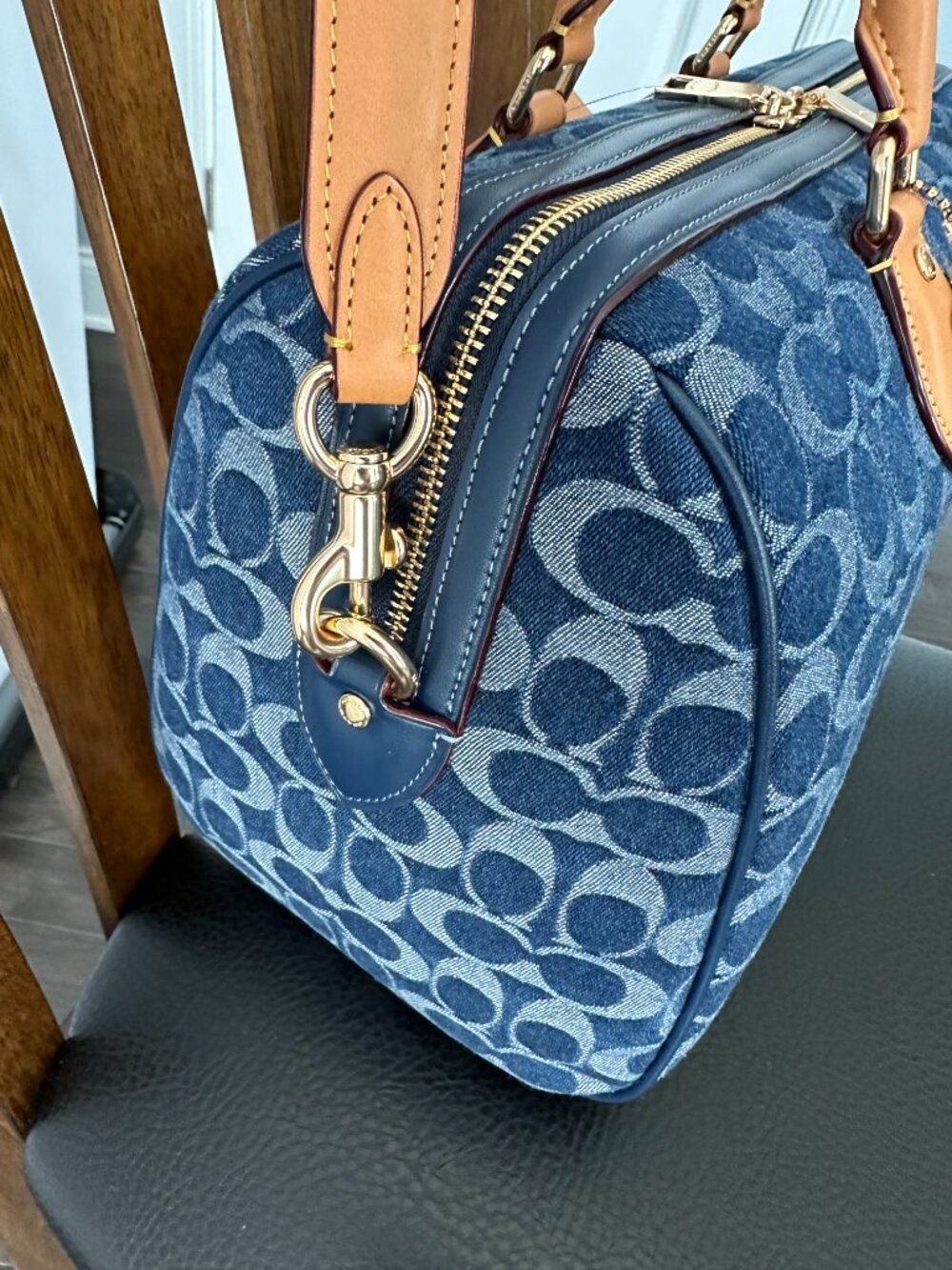 Coach Rowan Blue Signature C Canvas Large Shoulder/Satchel Style #CY699 *NWT* - Picture 4 of 10
